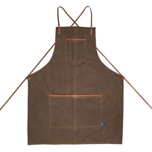 Faire Journeyman Lightweight Cross-Back Waxed Canvas Apron 4 Faire Journeyman Lightweight Cross-Back Waxed Canvas Apron